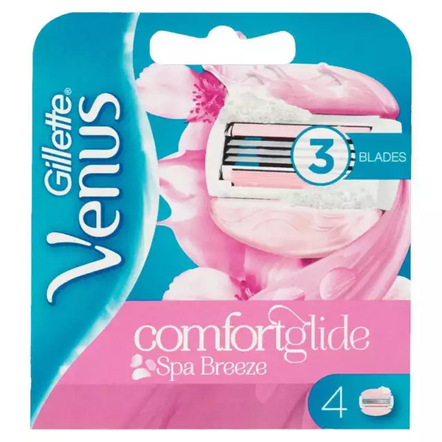 Gillette Venus Comfort Glide Spa Breeze Lamette Per Rasoio Donna 4 Pezzi