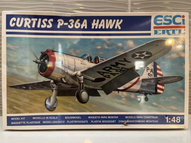 ESCI WWII 1:48 Scale Curtiss P-36A Hawk Airplane Model Kit - #4101 - SEALED