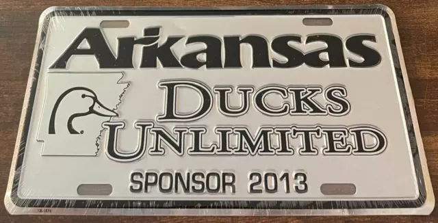 2013 Arkansas Ducks Unlimited Sponsor Booster License Plate Duck Hunter Hunting