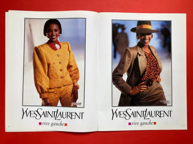 Yves Saint Laurent 1989 publicité printemps pub Linda Evangelista Naomi Campbell