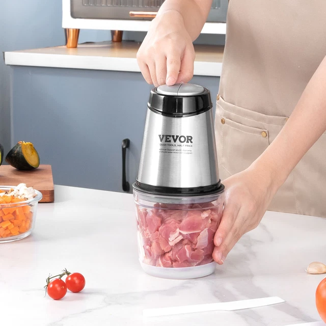 Hachoir Électrique 400W Avec 3 Bols En Verre (2,5L, 0,8L, 0,5L) - 3 Vitesses, Pour Viande, Légumes, Fruits, Bébé