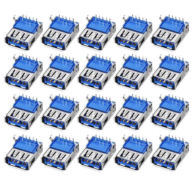 Circuito connettore USB A 3.0 Jack femmina 9 pin piegare piede 90 Grado 20pz