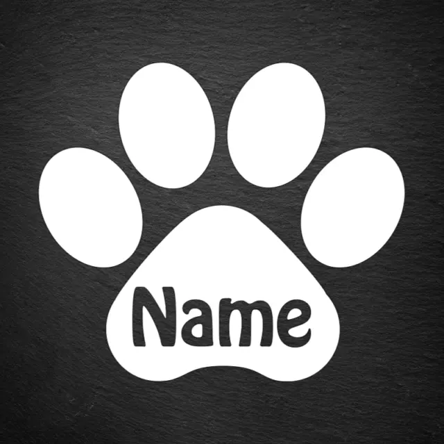 Paw Print Personalised Dog Name Decal Sticker Cat Pet Custom Vinyl Car Window