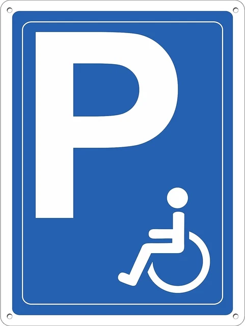 Pubblimania Behinderten-Parkplatz Parkverbot Aluminiumschild für den