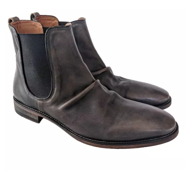 John Varvatos Fleetwood Sharpei Chelsea Boot Mens 11.5 Brown Burnished Leather