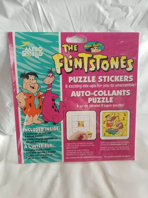 The Flintstones 1994 Puzzle stickers match the numbers vintage in package