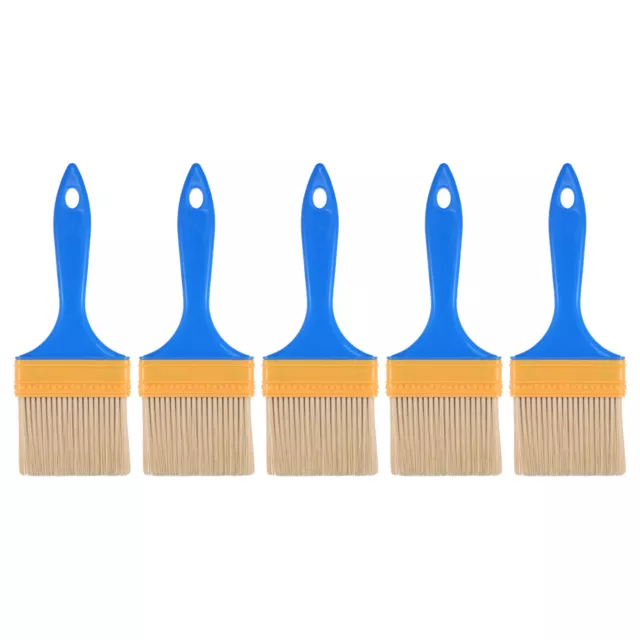 3" Paint Brush 0.35" Thick Soft Nylon Bristle with PP Handle Paintbrush 5Pcs