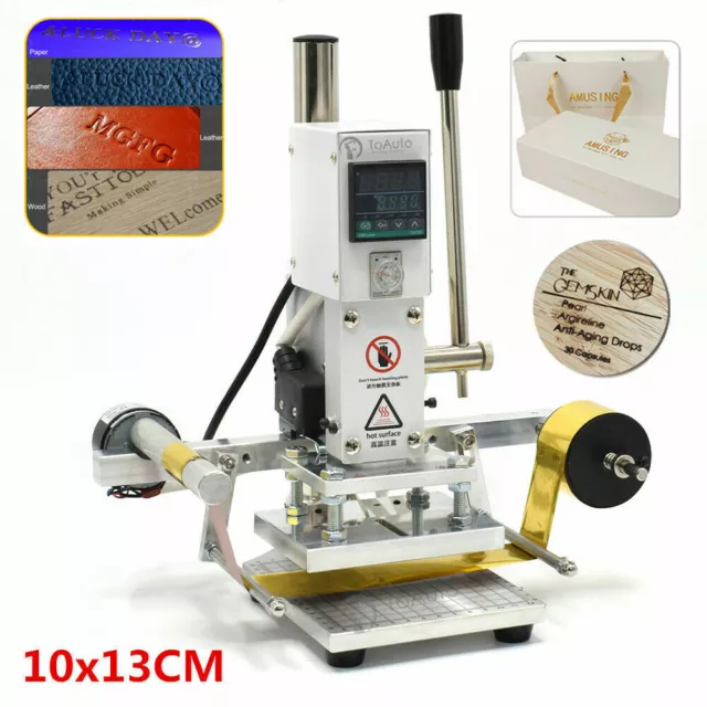 10*13CM Prägemaschine Foil Hot Stamping Machine PVC Card Leather Embossing