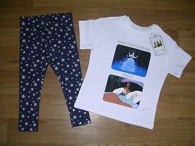 Nuovissimo con etichetta Next Ragazze Disney Princess Sleepwear Pigiami Camicia Leggings Età 11 NUOVO
