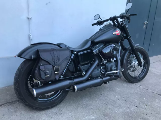 Dynamite Negro Kit Bolsas Izquierda Derecha Maleta Apto para Street Bob Dyna HD 3