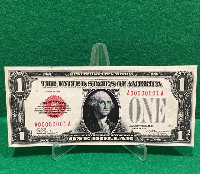 $1 One Dollar Low Serial Number (STICKER!) (A 00000001 A)  (READ DESCRIPTION !)