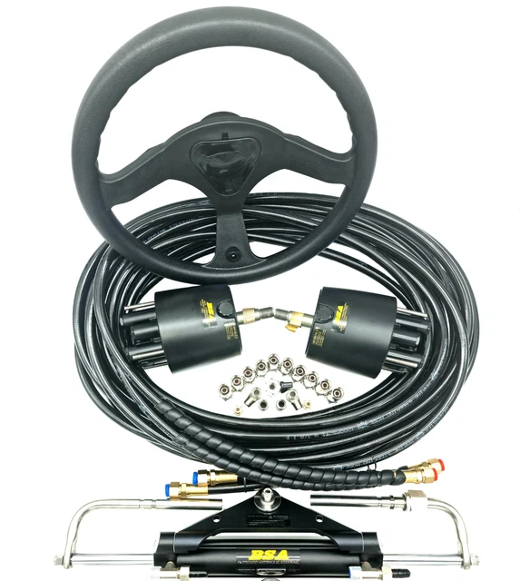 Hydraulic Outboard Twin Front Mount Steering Kit Suits Yamaha (Standard wheels)
