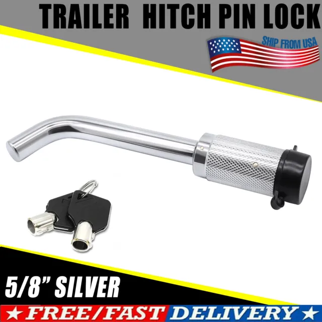 Universal 5/8" Bent Hitch Pin Lock 2 - Keys for Truck Tow Trailer Receiver Hitch