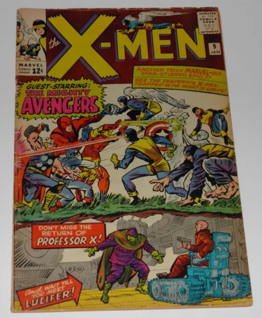 X-Men #9 (1965) - 1st Appearance Lucifer, 1st Avengers Crossover