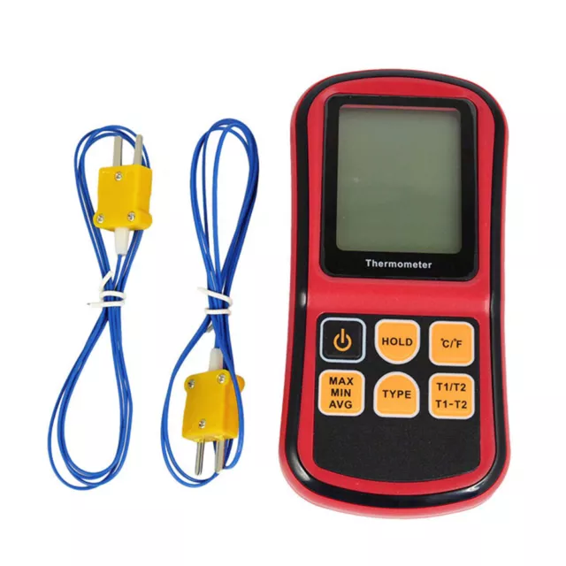LCD Dual Two 2 K-Type Digital Channel Thermometer Thermocouple Sensor Meter Hot 2