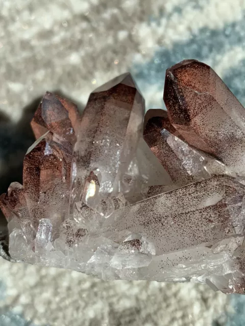 Clear Quartz Cluster With Hematite Inclusions