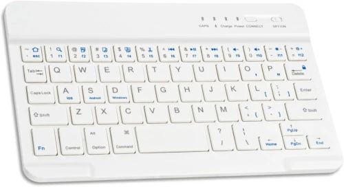 Tastiera Bluetooth Slim Wireless Argento E Bianco - Per IPad, IPhone, Android, Tablet, PC - Layout UK - Foto 5