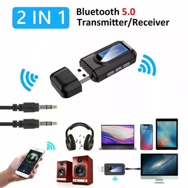 2-in-1 Bluetooth Transmitter Empfänger Sender Wireless Aux Audio Adapter TV LCD