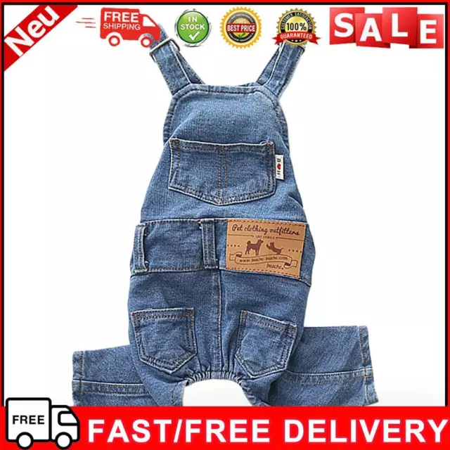 Dog Denim Jumpsuit Comfortable Pet Jean Overalls for Small Medium Dogs and Cats