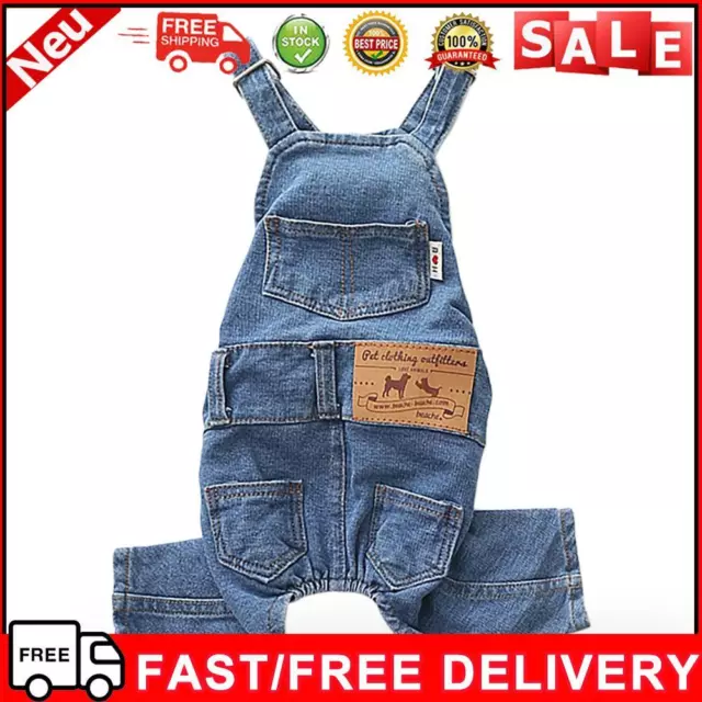 Dog Denim Jumpsuit Comfortable Pet Pants Apparel for Small Medium Dogs and Cats