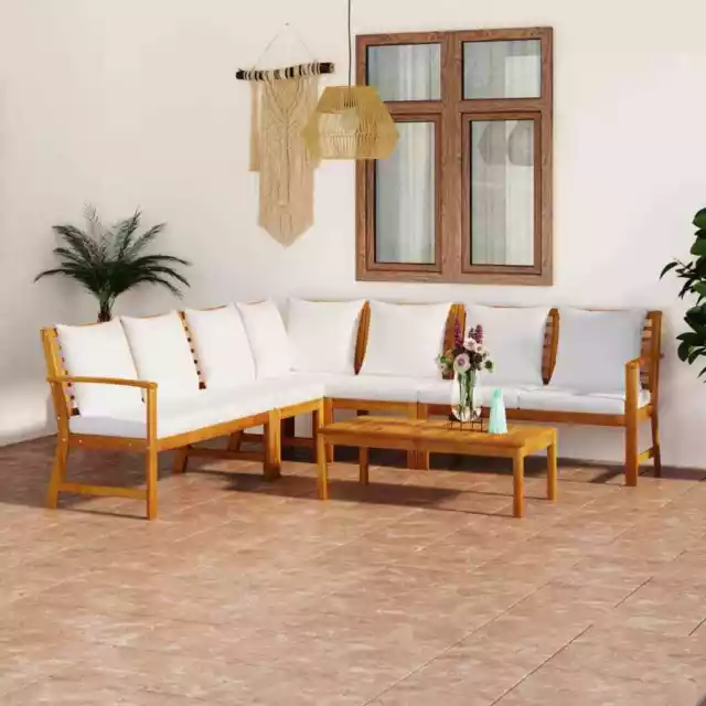 Garten Lounge Set Auflagen Gartenmöbel Sitzgruppe Sofa Massivholz Akazie vidaXL 3