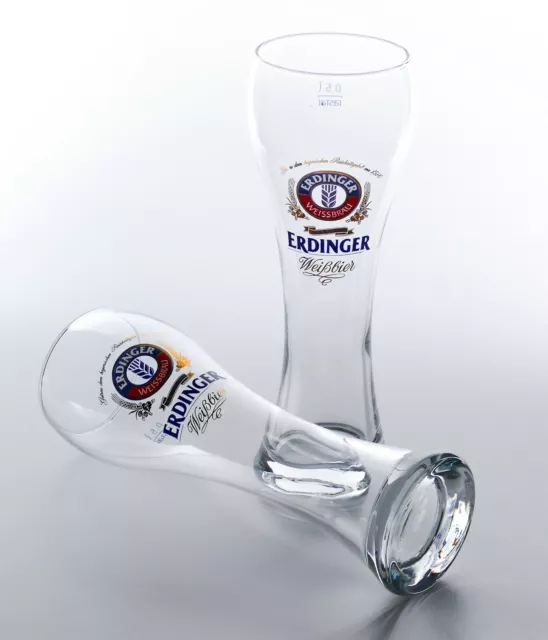 2 x Erdinger Weissbräu Weißbier Weizenbierglas 0,5l seit 1516  Brauerei Bar 7922