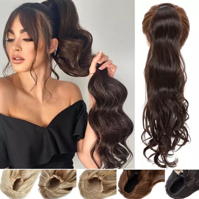 Drawstring Ponytail Hair Extension Real Natural As Human Clip In Hairpiece Thick