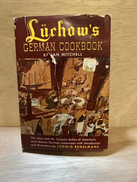 Luchow's German Cookbook Signed Copy By Jan Mitchell Illustrated 1952 WST 2nd ed