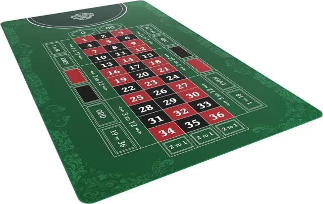 Bullets Playing Cards - Roulette Layout - Table Top Mat 60? X 35? - Deluxe Pl...