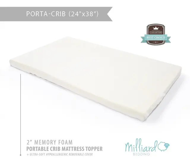 Milliard Mattress Pads Ventilated Memory Foam Portable-Crib Mattress Topper Baby 2