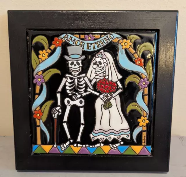 SH Dunbar Studio Susan Dunbar Wall Art Tile Amor Eterno Dia De Los Muertos Sign