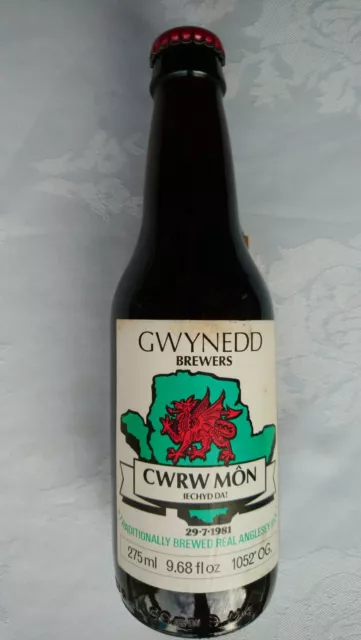Gwynedd Brewer Bier Ale 275 ML Ltd Ed Flasche Charles Diana Wedding 29-7-81 Leer