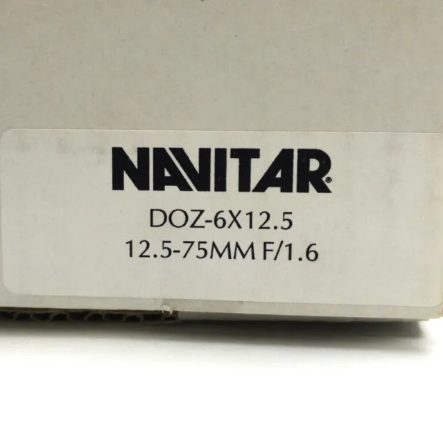 Objectif de vision industrielle Navitar DOZ-6X12,5 2⁄3" capteur 12,5-75 mm FL F1,6-monture C fermée 2
