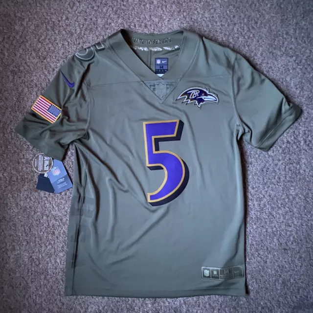 Official BNWT Stitched Mens M Nike Joe Flacco #5 Baltimore Ravens NFL Jersey NEW