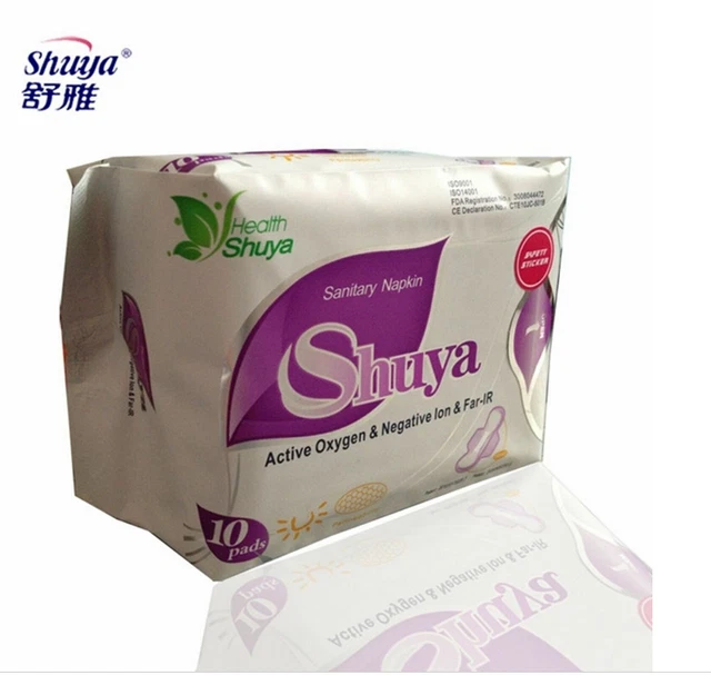 Servilletas sanitarias Shuya oxígeno activo anión uso diario transpirables 10 piezas/bolsa