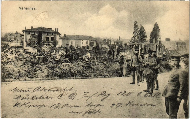 CPA Varennes - Town Scene - Soldiers - Ruines (1037012)