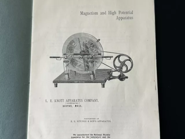 1902 - L.E. KNOTT APPARATUS CO. - Magnetism & High Potential Apparatus Catalog