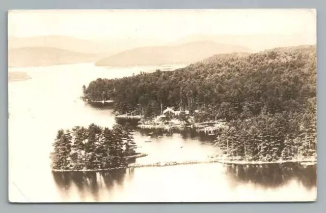 Severance Lodge LAKE KEZAR Centre Lovell Maine RPPC Vintage Photo Postcard 1944