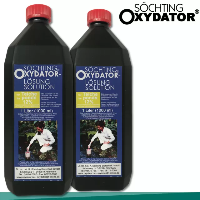 Söchting 2x 1L Oxydator Solution 12% Peroxyde D'Hydrogène Étang Aquarium Alge