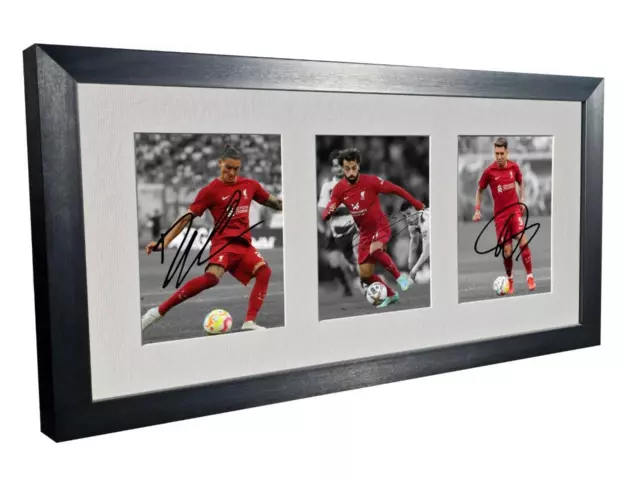 Signed Liverpool Mo Salah Darwin Nunez Firmino Photograph Picture Frame Gift