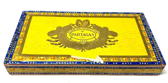 Vintage Partagas Flor De Tabaco's Wooden Cigar Box