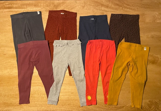 Pacchetto di 8 leggings per ragazze età 3-4 anni