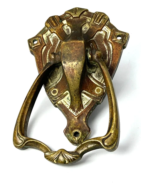 AntiqueArt Nouveau Brass Door Knocker 6"
