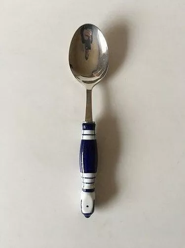 Bjorn Wiinblad Siena Bleu Rosenthal Dîner Spoon En Céramique Et Acier Inoxydable