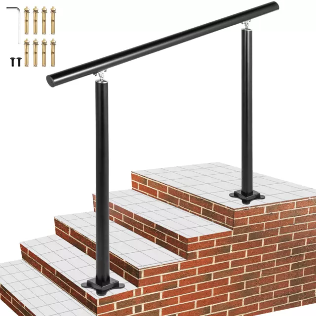 VEVOR Pasamanos de Escaleras Barandilla de Aluminio/ Hierro 121,9 cm Negro