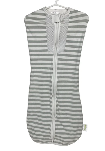 Woombie 20-25 lbs 6-9 months Original Swaddle Mega Baby White Gray Stripe