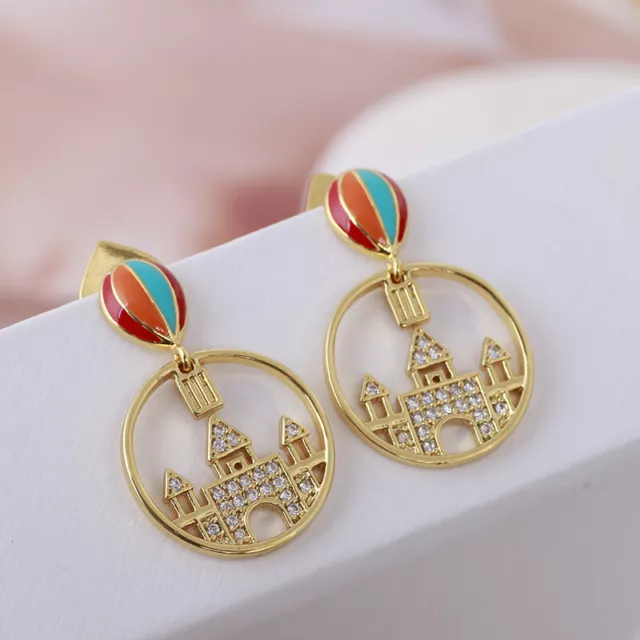 Kate Spade New York Golden hoop Hot air balloon Castle inlaid  Earrings 2