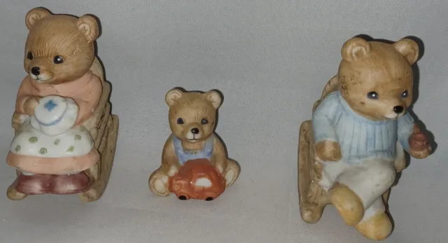 HOMCO Rocking Chair Bear Family #1470 Set of 3