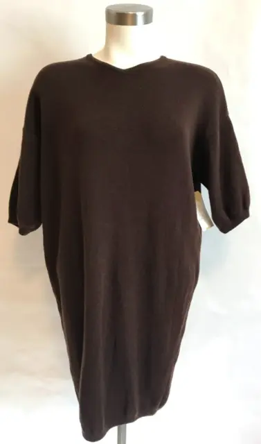 Dolce & Gabbana Brown 100% Wool Sweater Dress, Size 10 (US) 46 (IT)