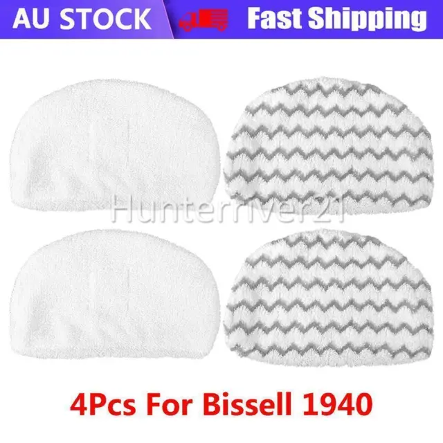 4PCS Microfiber Steam Mop Pads Replacement for Bissell Powerfresh Steam Mop